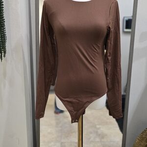 Brown Long Sleeve Bodysuit